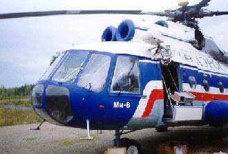 Fig. 2. The dual-frequency radar system installed on a helicopter.